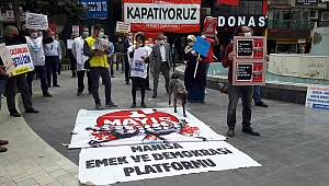 MANİSA'DA İŞÇİLERDEN MEYDANDA BASIN AÇIKLAMASI
