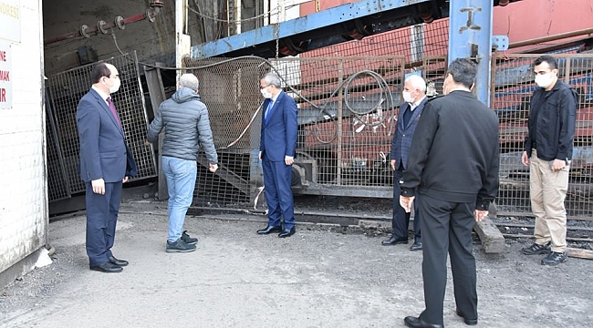 VALİ DENİZ, GÖÇÜK MEYDANA GELEN MADENDE İNCELEMELERDE BULUNDU