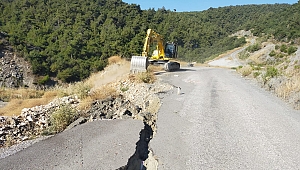 AFETTEN ETKİLENEN YOLDA ÇALIŞMA
