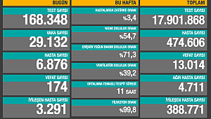 BUGÜN 174 VEFAT, 29 BİN 132 VAKA 
