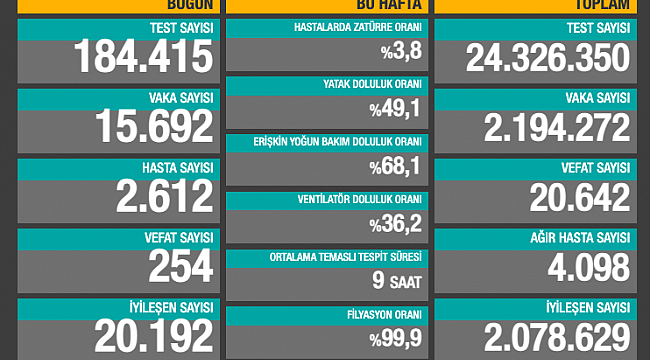 254 CAN KAYBI, 15 BİNİ AŞKIN VAKA 