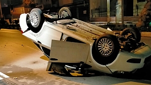 Sabah saatlerinde kaza: Takla atarak durabildi