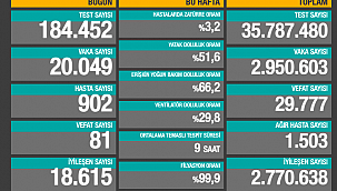 GÜNLÜK VAKA SAYISI 20 BİNİN ÜSTÜNE ÇIKTI 