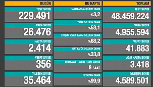 356 CAN KAYBI, 26 BİNİ AŞKIN YENİ VAKA 