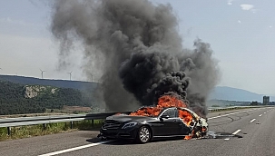 Otobanda araç yangını
