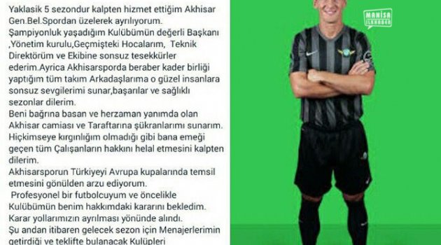 Akhisar Belediyespor'da Bir Ayrılık Daha