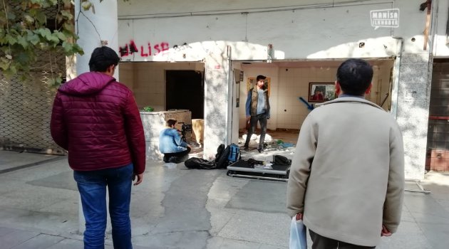 Harabeye dönen Beyazfil binasında film çektiler