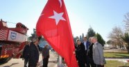 Saruhanlı'da Dev Türk Bayrağı Göndere Çekildi