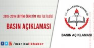 2015-2016 Eğitim ve Öğretim Yılının Başlangıcına İlişkin Basın Açıklaması