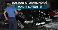 Hastane Otoparkındaki Araç Yangını Korkuttu