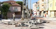 Soma'da kilit parke taşı döşeme çalışmaları