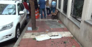 Çay içerken cam tabaka başına düştü