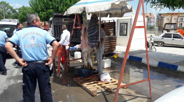 Zabıtadan kaçak et operasyonu